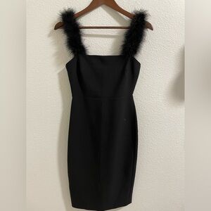 Likely Black Mini Dress with Feather Straps